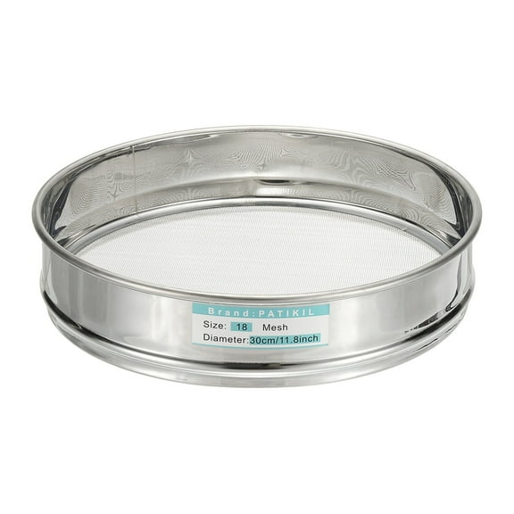 Uxcell 18 Mesh / 1mm Lab Sieve, 11.8" Diameter 304 Stainless Steel Wire Cloth Fine Mesh Sieve