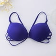thumbnail image 2 of Bigersell Women Padded Bra Deals Women Bras Plus Size Behind Buckle Comfortable Breathable Exhaust Base No Underwire Buckle Front Buckle Underwear Bralette Bra Style F-638 Blue S, 2 of 5