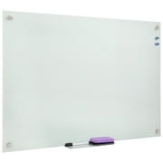 Mount-It! Magnetic Glass Dry Erase Board | Whiteboard with Accessory Tray | 36x24 Inches
