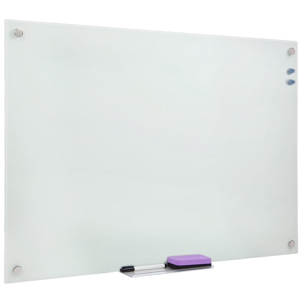MountIt! Glass Dry Erase Board Floating Wall Mounted