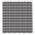 thumbnail image 2 of Ambesonne Abstract Shower Curtain, Hand Drawn Chevron Motifs, 69"Wx75"L, Black and Grey, 2 of 4