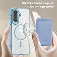 thumbnail image 6 of ELEHOLD Clear Magnetic Wallet Case For Samsung Galaxy A16 5G , Mag Safe Compatible Transparent Hard PC + TPU Back Shockproof Protection Case Cover with Magnetic Card Holder ,Blue, 6 of 6