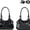 Black, variant on Anime Ita Bag PU Leather Shoulder Bag with Display Window, Studded Handbag with Adjustable Strap
