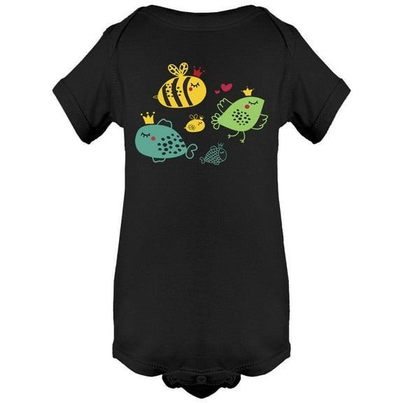 Birds And Fish With Crowns Bodysuit Infant -Image by Shutterstock,  12 Months