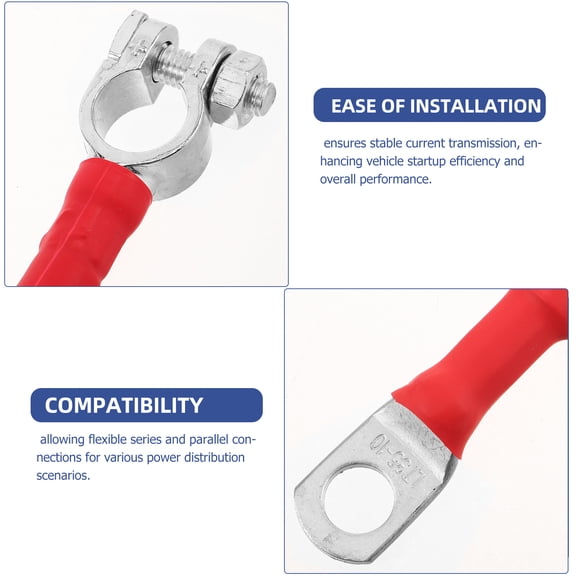 Raindrops Automotive Red Car Battery Cable with Easy Installation and Stable Current Transmission