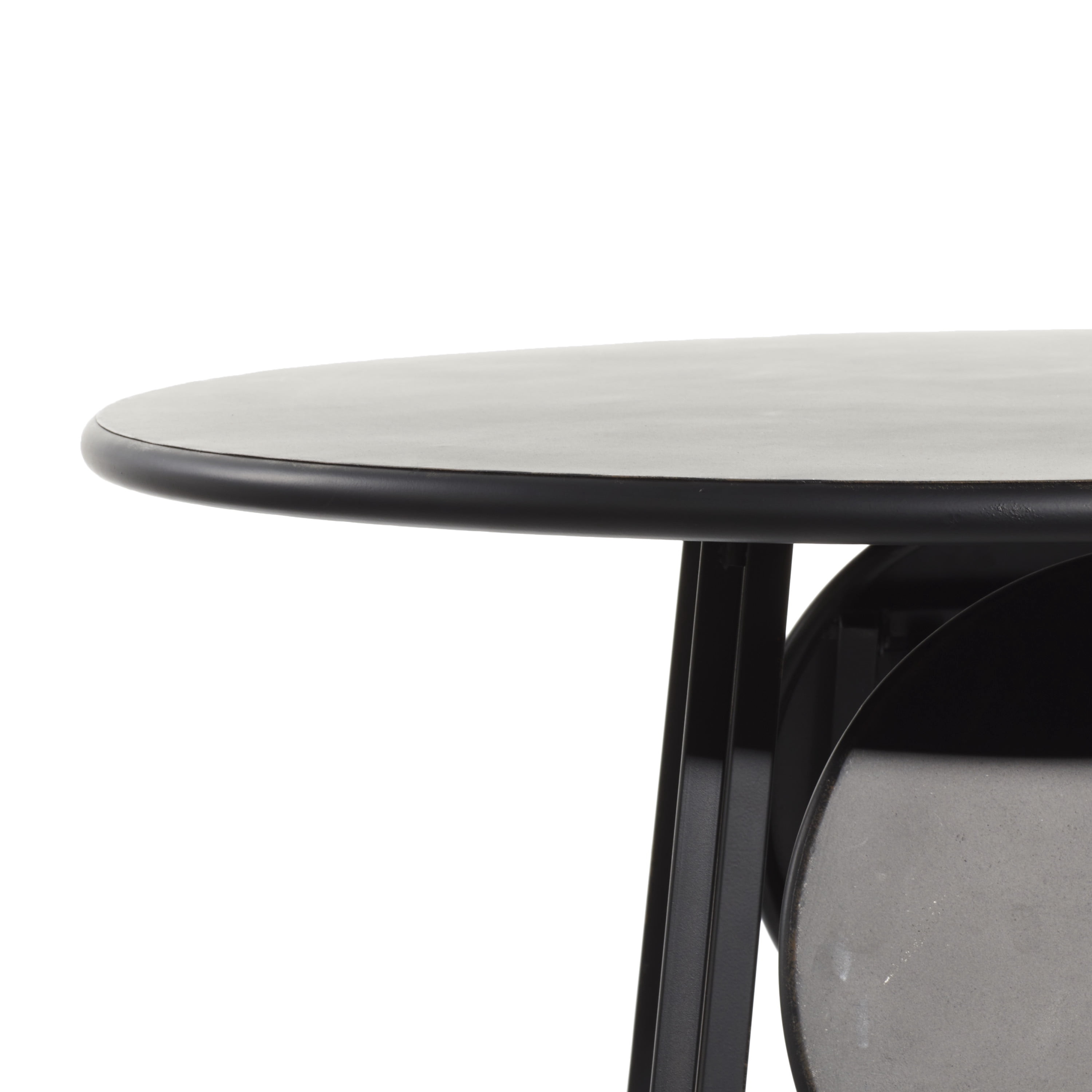 DecMode Metal Rustic Dining Table, Black, 72"W, 36"H