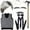 Black, variant on Kids Grandpa Themed Dress Up Accessory Set, 8 Pcs Old Man Style Outfit Supplies, 100 Days Of School Themed Activity Wear for Boys 3-10 Years