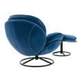 thumbnail image 4 of Velvet Swivel Accent Chair with Ottoman, Modern Chaise Lounge Chair with Metal Frame and Footstool, Comfy Armchair Reading Chair for Living Room Bedroom Office,Blue, 4 of 7