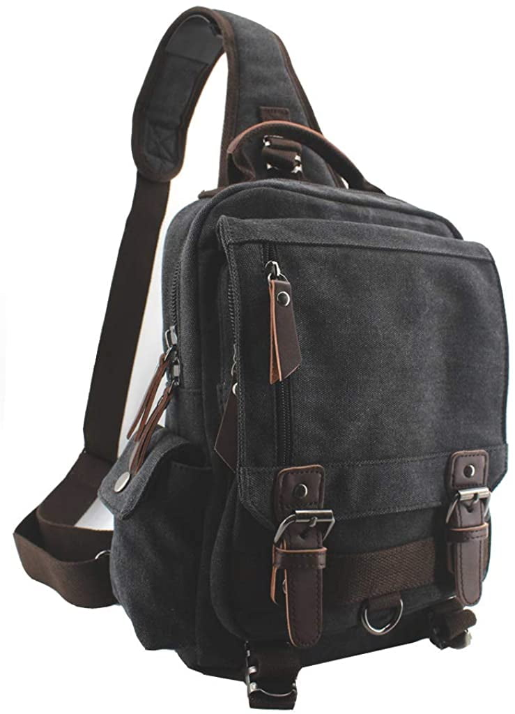 Leaper retro messenger bag canvas shoulder backpack travel rucksack sling bag Clearance