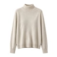 thumbnail image 6 of XRoczxe Women's Mock Neck Pullover Sweater, Soft Knit Long Sleeve Top, Casual Loose Fit Solid Color Jumper for Fall Winter Daily Wear Office, 6 of 6