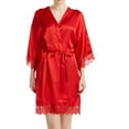 thumbnail image 2 of snilers Silk Robes for Women 3/4 Sleeve Satin Nightgown Bride Comfy Lightweight Sleepwear Short Lace Trim Kimono Bathrobe, 2 of 3
