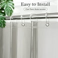 thumbnail image 2 of Inosoo Clear Gray Shower Curtain Liner, 100% EVA Heavy Duty & Soft, 72"x 72" , Magnetic, 2 of 10