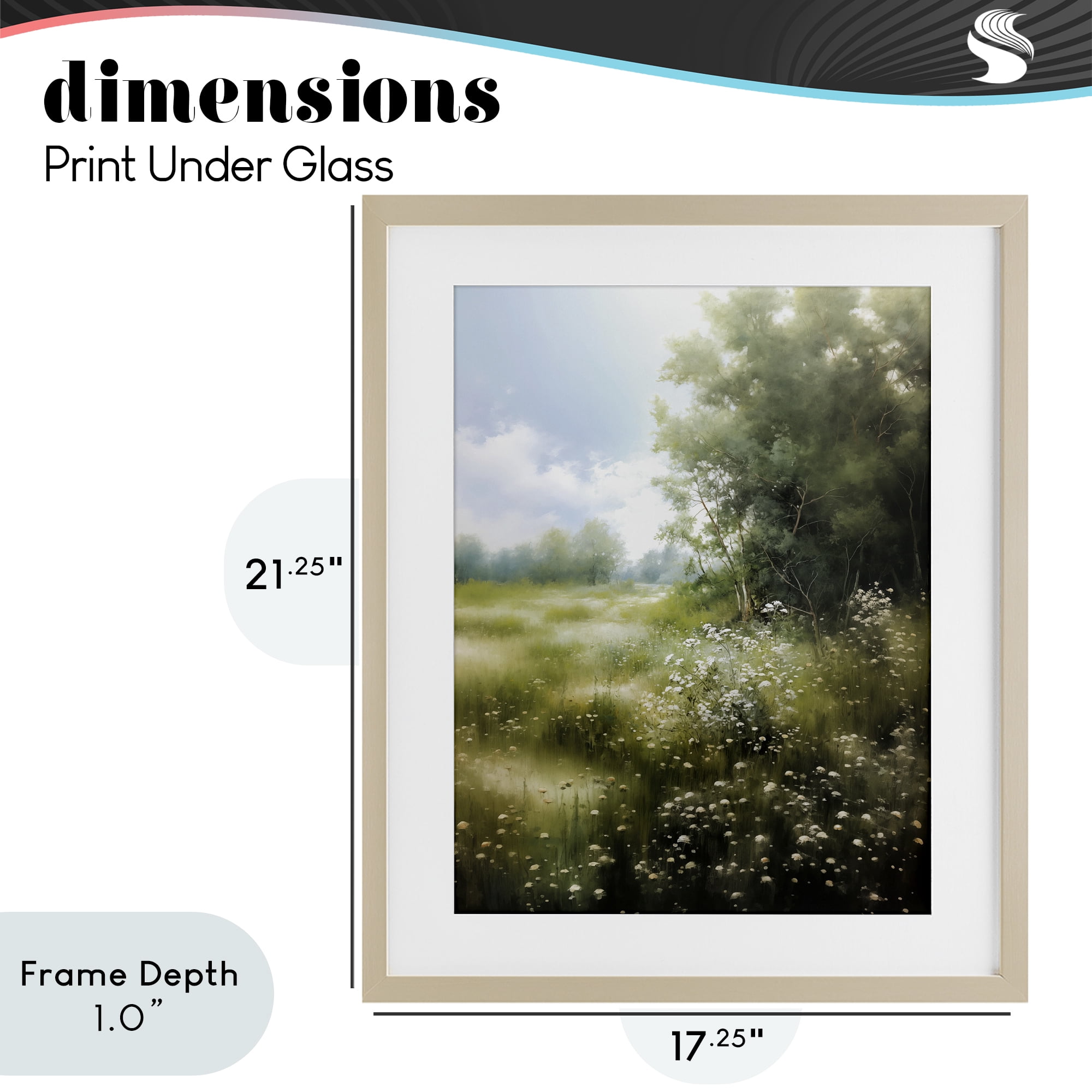 Stupell Industries Greener Pastures Landscape Birch Framed Print Under Glass, design by Heidi Kuntz