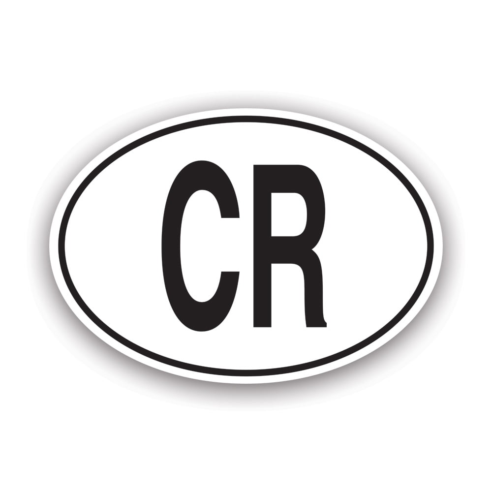 CR Costa Rica Country Code Oval Sticker Decal Self Adhesive Vinyl cr-costa-rica-country-code-oval-sticker-decal-self-adhesive-vinyl