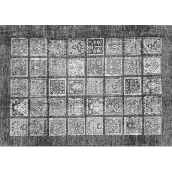 Ahgly Company Indoor Rectangle Abstract Gray Modern Area Rugs, 6' x 9'