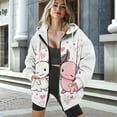 thumbnail image 3 of COEQINE Women's Fashion Hoodie Full Zipper Y2K Oversized Sweatshirts Axolotls Heart White Print Soft Jacket for Valentine's Day Workout Long Sleeve Casual Wear for Valentine's Day, 2XL, 3 of 7