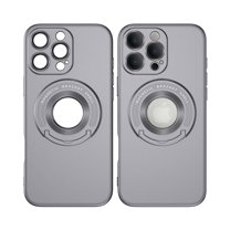 ELEHOLD Magnetic Case for iPhone 16 Pro Max, Foldable Kickstand Bracket Work with Magnetic Car Mount Lens Film Protection Slim Shockproof Case for iPhone 16 Pro Max,Gray