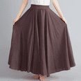 thumbnail image 5 of Womens Plus Size Maxi Skirt Long Skirts for Women Trendy Elastic Waist Boho Skirts Casual Vacation Solid Color High Waisted Womens Vacation Beach Long Skirts, 5 of 5