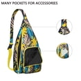 thumbnail image 2 of Hawaiian Paradise Sling Backpack&nbsp;– Vibrant Hibiscus & Palm Print Crossbody Bag, Stylish for Commuters, 2 of 4
