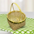 thumbnail image 2 of Cesta de frutas tejida a mano, cesta para guardar frutas y aperitivos, ideal para cocina, hogar y cafetería. Mango amarillo, 2 of 5