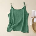 thumbnail image 5 of BILIKEYU Loose Fit Easy Breezy Linen, Women's Sleeveless Cami Top Breathable Lightweight Casual Flowy Summer Cruise Wear, Green, 5 of 9