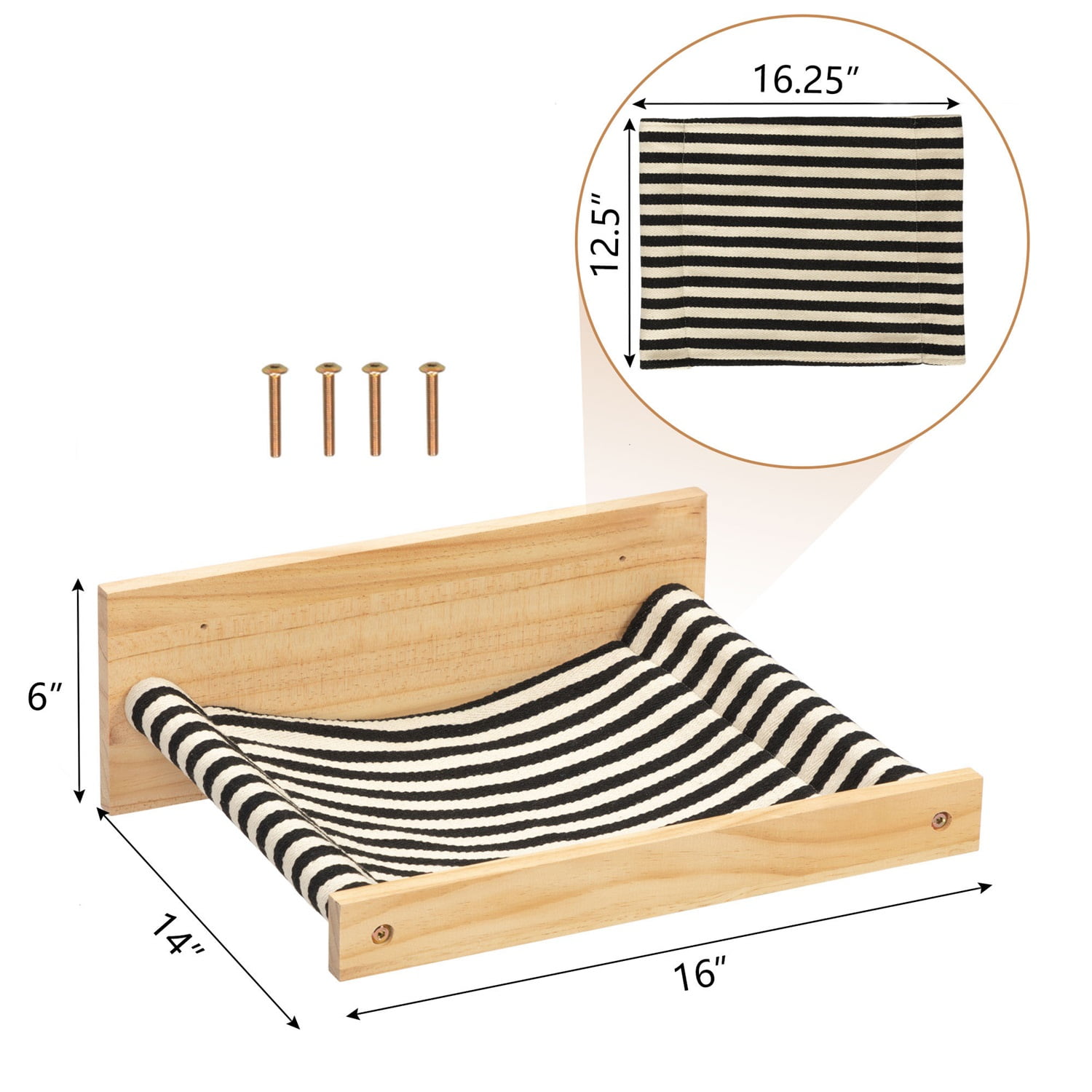 Pefilos 16" Cat Hammock for Wall Mounted, Cat Shelves and Perches for Wall, Cat Wall Bed Furniture, Cat Shelf for Sleeping Cat Window Perch, Kitty Furniture Climbing, Stripe Pefilos 16" Cat Hammock for Wall Mounted, Cat Shelves and Perches for Wall, Cat Wall Bed Furniture, Cat Shelf for Sleeping Cat Window Perch, Kitty Furniture Climbing, Stripe