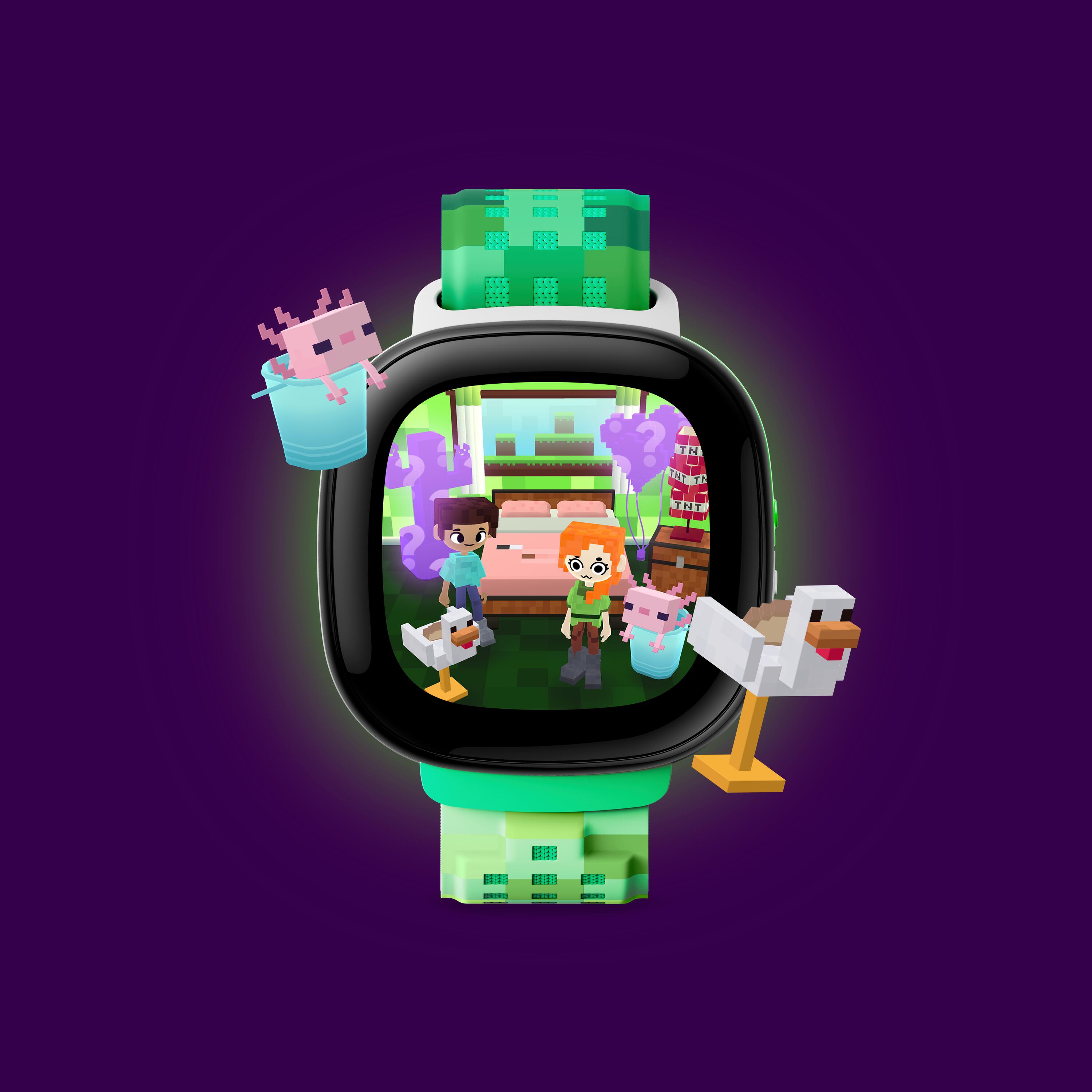 Fitbit Ace LTE Band - Kids Smartwatch Band - Water Resistant - One Size Fits All - Minecraft: Do U Mine?