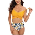 thumbnail image 4 of Valcatch Women Bikini Swimsuit Front Cross Lace Up Two Piece Tankini Bathing Suits, 4 of 7