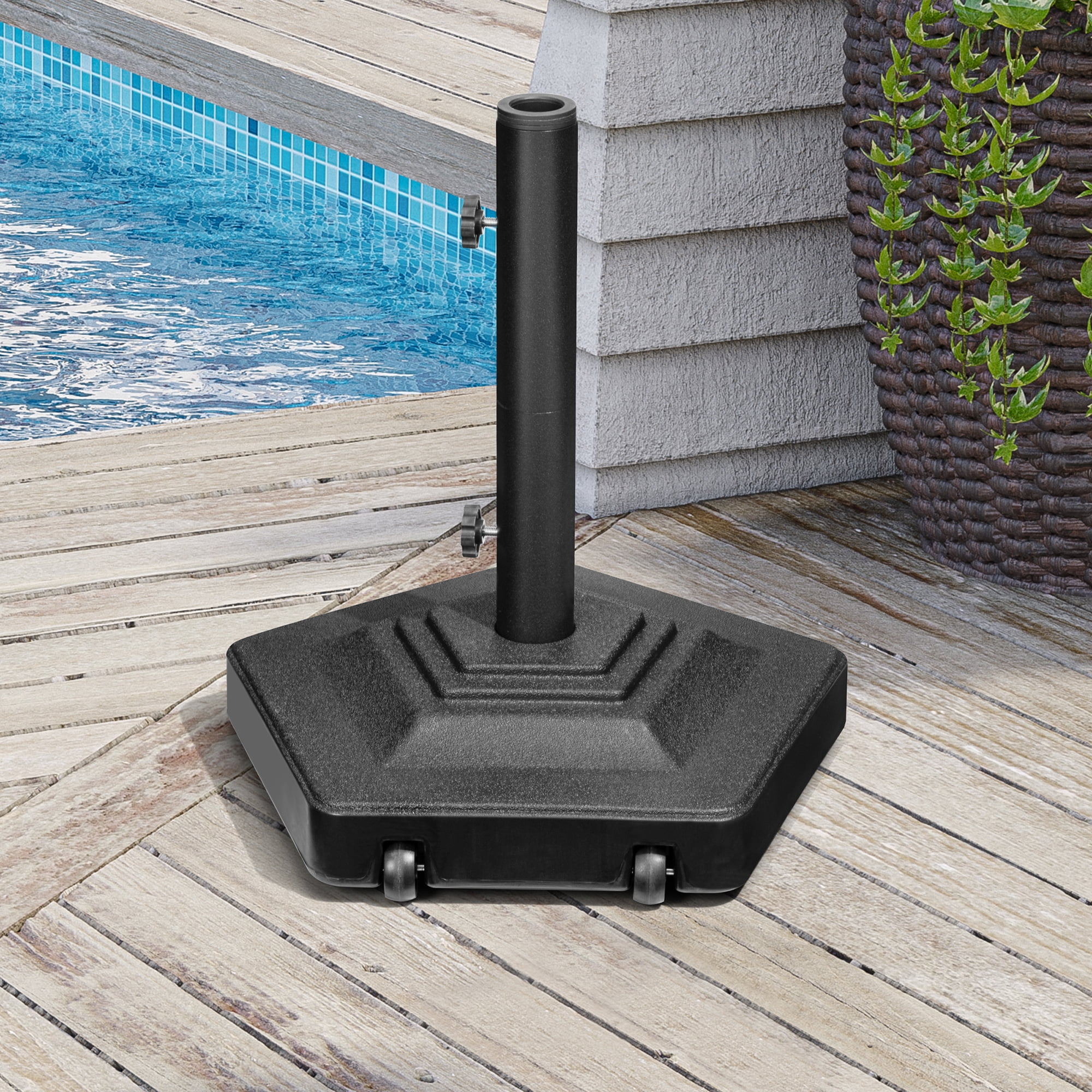 Crestlive Products 45 lbs Heavy Duty Pentagonal Stone Patio Umbrella