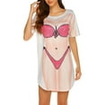 thumbnail image 2 of Women Funny Bikini Print Tops Dress, Casual Short Sleeve Mini Dresses, 3D Bikinis Set Pattern Loose Fit Shirt Skirts Beachwear Bikini Cover Up Sleepwear Nightwear, 2 of 6
