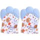 thumbnail image 1 of 2 Pack (Blue) Baby Teething Mittens Washable Durable Baby Teething Glove Anti-Scratch Protective Gloves, 1 of 5