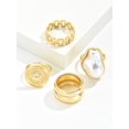 thumbnail image 3 of 4pcs Faux Pearl Decor Ring, 3 of 5