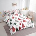 thumbnail image 3 of Homewish Cartoon Christmas Tree Bedding Comforter Set 7 Pieces for Kids Teens Adults,Happy Xmas Full Bedding Set Lightweight,Stars Print Fitted Sheet Flat Sheet,Lightweight Room Decor,Reversible, 3 of 8
