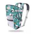 thumbnail image 1 of Cangurera Bebés Mochila Ergonómica Multifuncional Verde diseño de pandas, 1 of 4