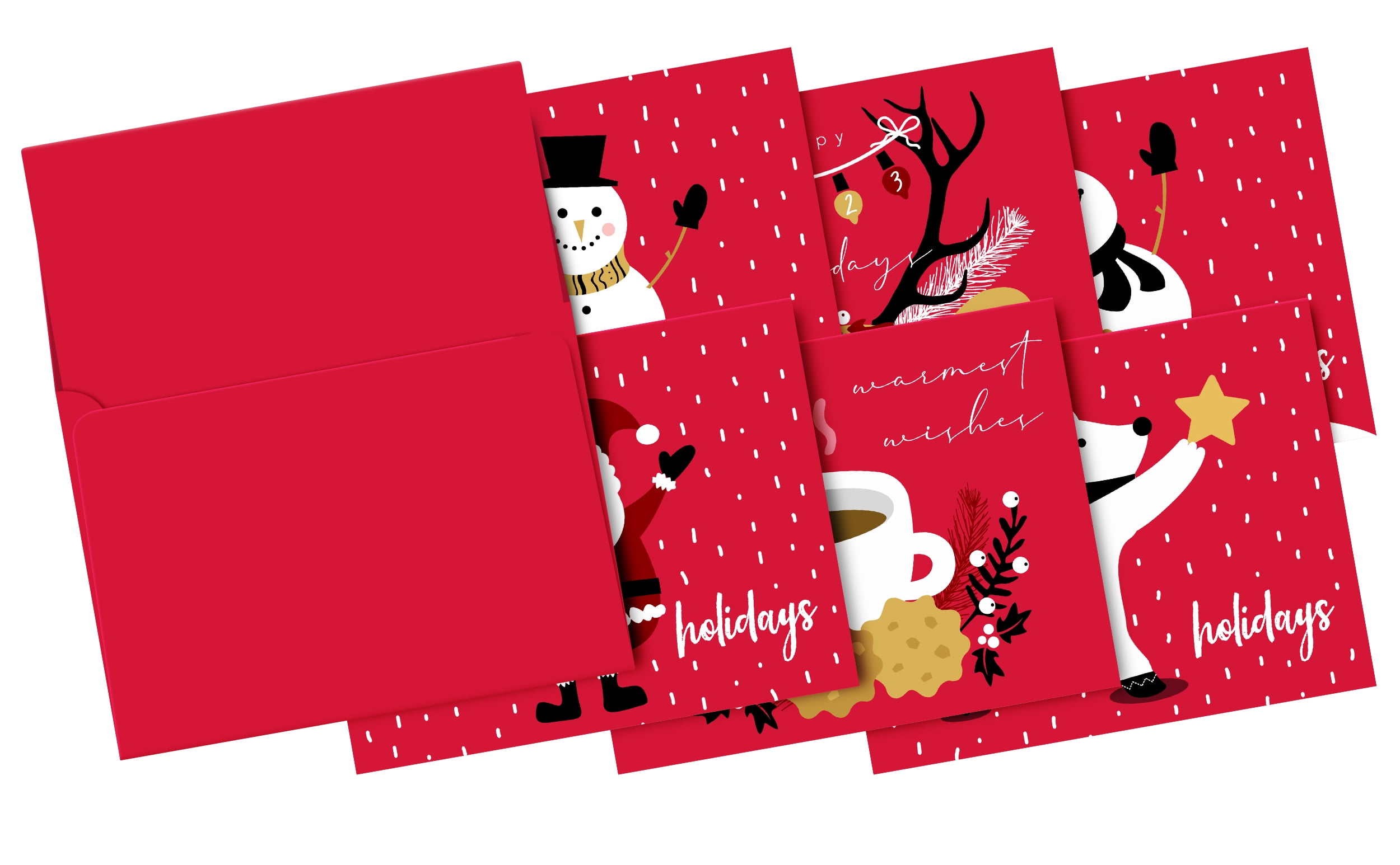 2026 Red Blank Greeting Cards Set - 5" x 7" Cards with A7 Envelopes - Great for Greetings, Invitations, Thank You Cards, Announcements - Scored for Easy Folding - 50 Cards and 50 Envelopes per Pack
