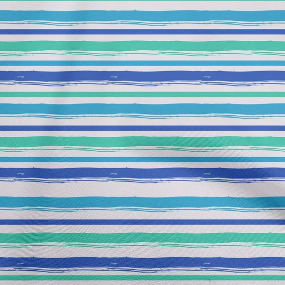 oneOone Silk Tabby Medium Blue Fabric Stripes Dress Material Fabric Print Fabric By The Yard 42 Inch Wide