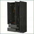 thumbnail image 3 of Armoires Three-Door with Two Drawers & Clothing Rod, Smoke Oak | Oak | Particle Board, 3 of 8