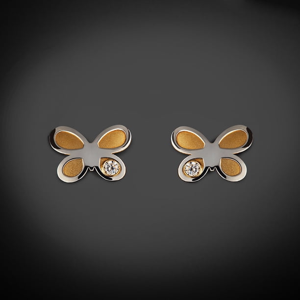 NKlaus Par 3,0mm 585 Oro Amarillo De 14 Quilates Aretes Zirconai Esmeralda Cierre De Mariposa Damas Niñas 11016