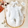 thumbnail image 5 of Baby Bodysuits Unisex Bodysuit Boys Girls Clothes Newborn Baby Girl Ruffle Long Sleeves Corduroy Romper Bodysuit,corduroy romper 6-12 Months, 5 of 9