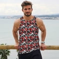thumbnail image 6 of Uemuo Graffiti Valentine Day Pattern Men's Muscle Shirts Sleeveless Dry Fit Gym Workout Tank Top Lightweight Sports Tank Top Beach Tank Top, Loose-fit Sleeveless Shirt-Medium, 6 of 7