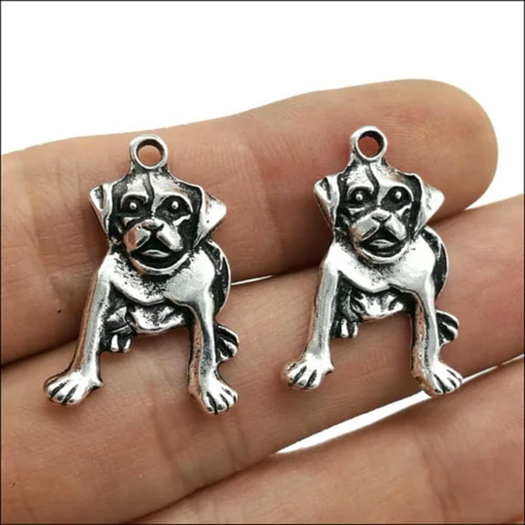 U8MO 8/20/50X Retro Jewelry Making Dog Alloy Tibetan Silver Charms Pendants 26x18mm-20pcs