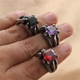 thumbnail image 4 of PAMTIER Unisex Stainless Steel Silver Vintage Classic Hollow Dragon Claw Square Gemstone Signet Biker Ring Gothic Punk Statement Black Stone Size 9, 4 of 5