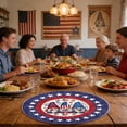 thumbnail image 5 of 4 Pcs 4th of July Patriotic Round Placemats,Independence Day Heat Resistant Vintage Gnome & Star Table Mats for Kitchen,Dining,Home Decor, 5 of 6