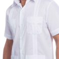 thumbnail image 4 of Traditional Cotton Blend Guayabera Men’s Short Sleeve Shirt (White, Small), 4 of 6