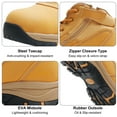 thumbnail image 5 of OUXX Mens Work Boots, Side Zipper, Steel Toe Shoes, Anti-Slip Rubber Sole, Puncture-Proof, 5 of 6