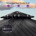 thumbnail image 6 of PURPLE LEAF 10' x 10' Hardtop Gazebo Wood Grain Aluminum Frame Galvanized Steel Double Roof with Netting and Curtains Outdoor Patio Gazebo Deck Backyard Garden, 6 of 9