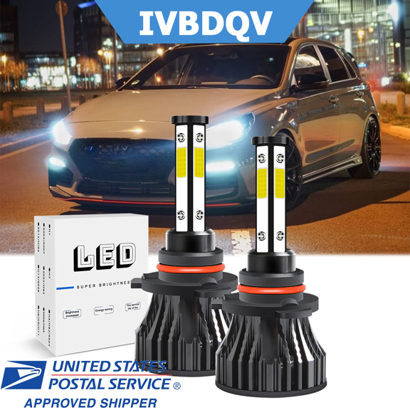IVBDQV For Hyundai Accent 2014-2020 with projector 9005 High/Low Beam LED Headlight Bulbs