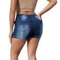 thumbnail image 7 of vigerkar Women's Casual Skinny Denim Shorts Stretchy Jeans Shorts High Waisted Bodycon Denim Shorts with Pockets Dark Blue, S, 7 of 7