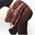 thumbnail image 1 of Leggings con Forro Cálido De Invierno para Mujer - Pantalones Térmicos De Medias De Terciopelo GruesoCaféS(40-75KG), 1 of 5
