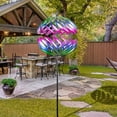 thumbnail image 5 of Large Solar Wind Spinner LED Lighting Solar Powered Glass Ball with Kinetic Wind Spinner Purple, 5 of 6